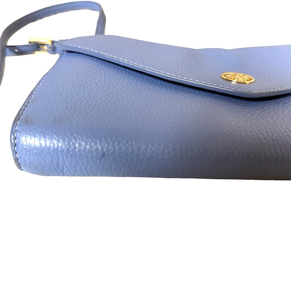 Tory Burch Sky Blue Leather Robinson Envelope Crossbody Bag - Picture 12 of 14
